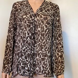 J JILL pullover blouse with pleat in front.